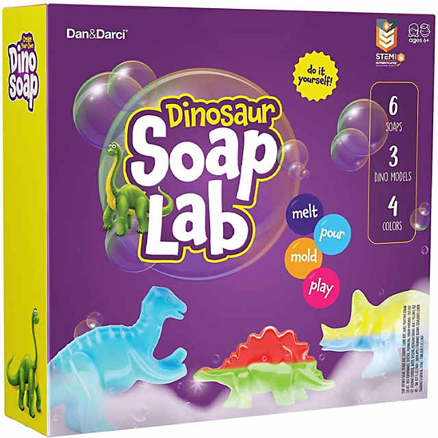 Dino Soap Making Kit for Kids - Dinosaur Science Kits for Kids All Ages - Stem DIY Activity Craft Kits - Crafts Gift for Girls and Boys
