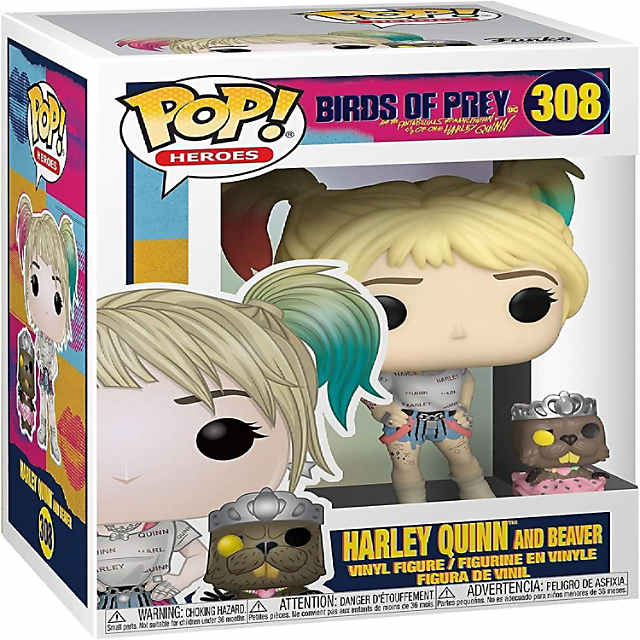 Funko Pop - Harley Quinn and Beaver #308- Birds of Prey NEW IN HAND W/  PROTECTOR