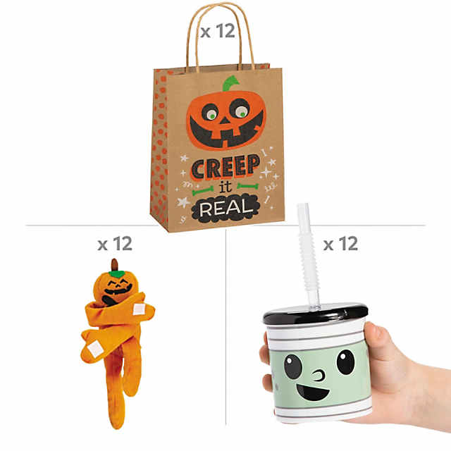 7 oz. Kids' Halloween Reusable BPA-Free Plastic Cups with Lids & Straws -  12 Ct.