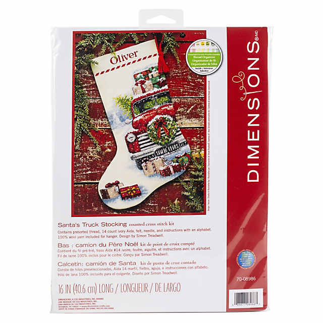 Dimensions 16 Santa & Snowman Counted Cross Stitch Stocking Kit