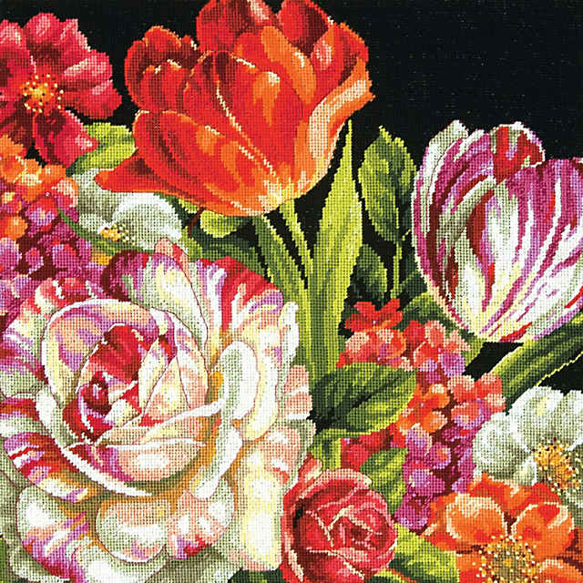 Dimensions Needlepoint Kit - Bouquet on Black