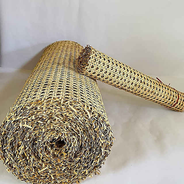 Discount Trends 24” Wide Natural Rattan Webbing Roll for Caning Projects - Woven Open Mesh for Caning Chair - Rattan Hexagon Cane Webbing - 24 x 24
