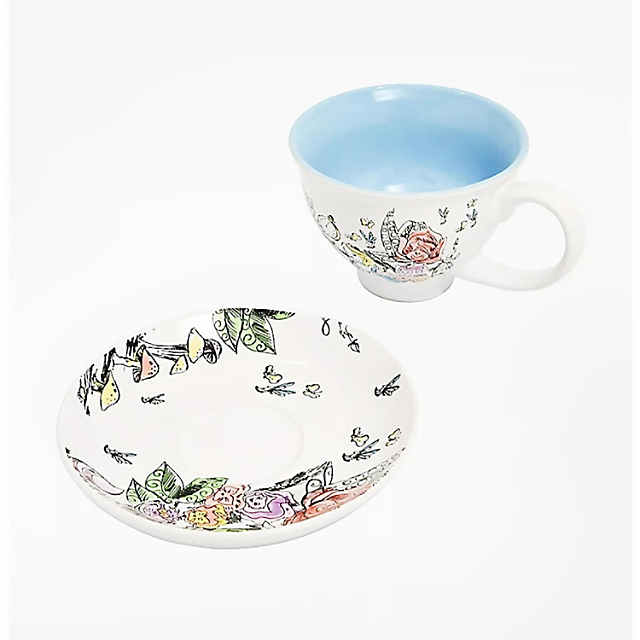 Disney Alice In Wonderland Ceramic Teacup and Saucer Set