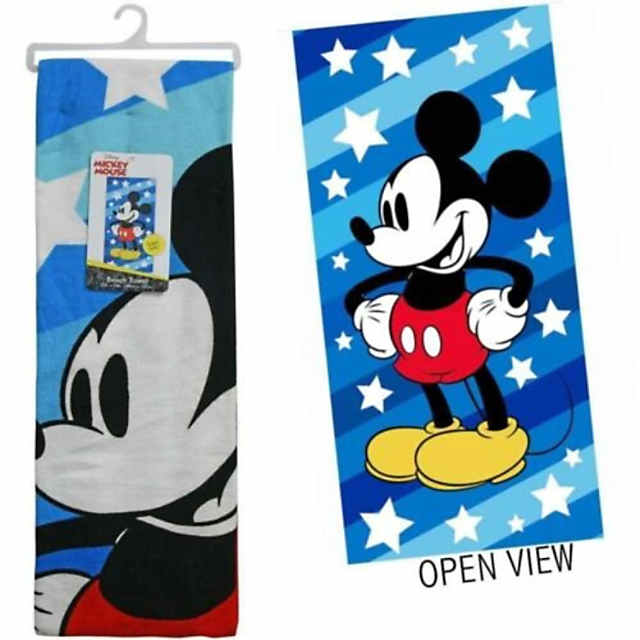 2023 New Mickey Mouse Square Beach Towel Cartoon Cute Mickey Minnie Stitch  75*150cm Bath