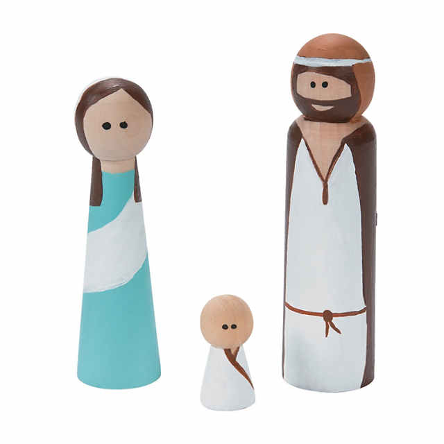 Do It Yourself Nativity Peg Dolls - Craft Kits - 18 Pieces