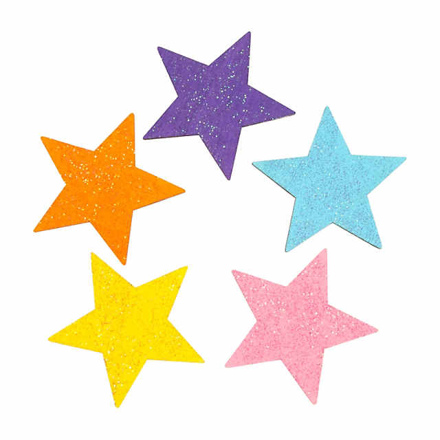 24 PC 3 DIY Unfinished Wood Stars with Magnets