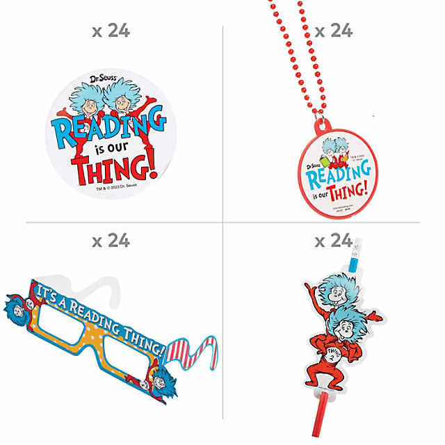 Dr. Seuss Thing 1 and 2 Lanyard ID Holder Keychain