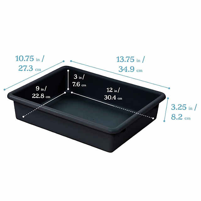 ECR4Kids Letter Size Tray with Lid, Storage Containers, Black, 10-Pack