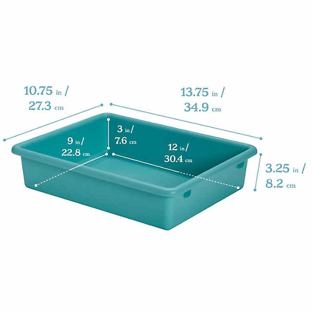 ECR4Kids Letter Size Tray with Lid, Storage Bin, Contemporary, 10-Piece