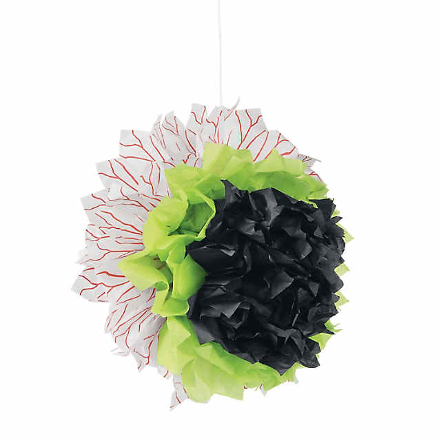 Eyeball Hanging Tissue Paper Pom Poms Halloween Decorations