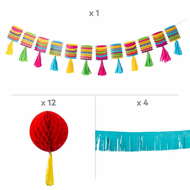 17 PC Fiesta Hanging Decorations Kit