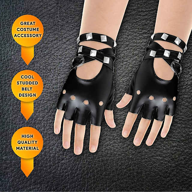 Studded Fingerless Gloves (pair)