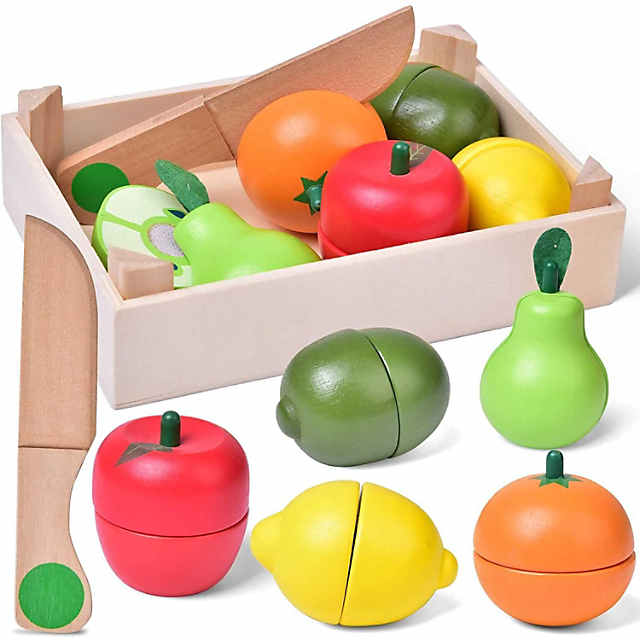 Ayansh Traders Fruit cutter tree 7 pcs Realistic Sliceable Fruits Cutting  Play Toy Set with Velcro - Pretend Play Educational Toysfor Kids and  Children. - Fruit cutter tree 7 pcs Realistic Sliceable