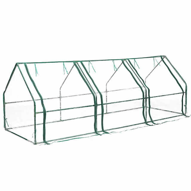 Gardenised Green Outdoor Waterproof Portable Plant Greenhouse with 2 Clear Zippered Windows Large