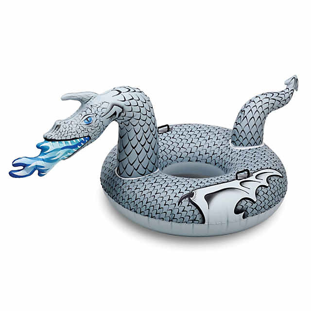 GoFloats Inflatable Winter Snow Tube Sled - Ice Dragon