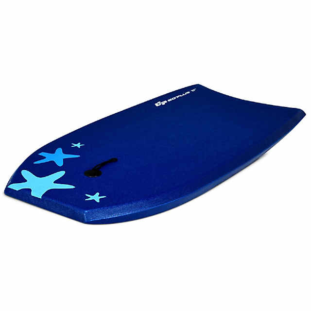 Goplus 33'' Lightweight Super Bodyboard Surfing W/Leash EPS Core Boarding IXPE Starfish Blue