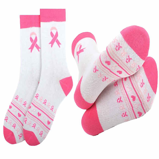 Gravity Threads Women's Breast Cancer Awareness Socks Pink Ribbon, 4 Pairs