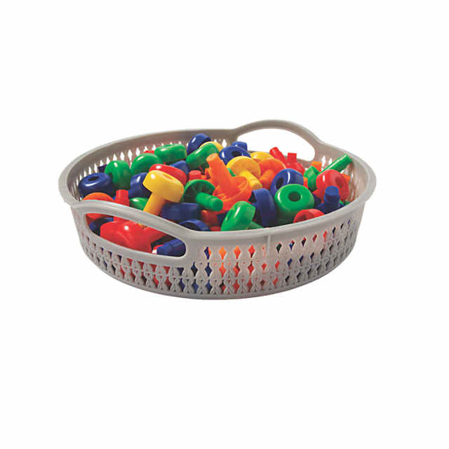 Round Plastic Storage Baskets with Handles