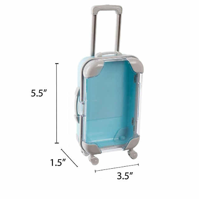 Blue Plastic Suitcase Candy Box 3 Pack 7.5x5x2.5