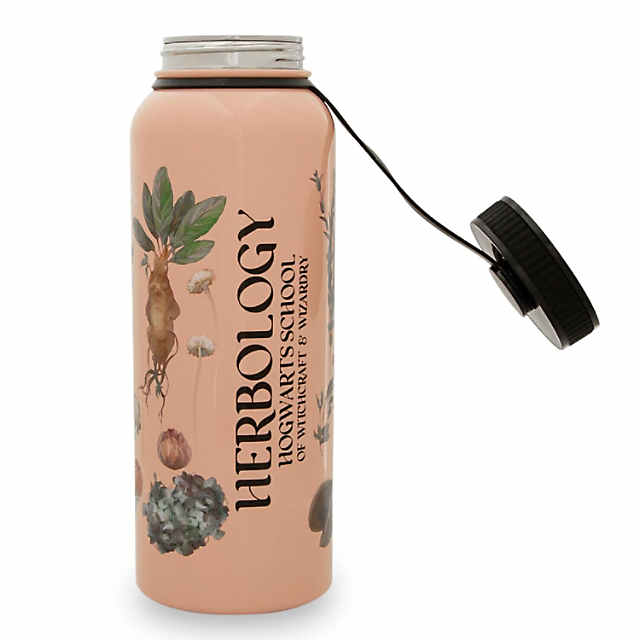 Silver Buffalo Harry Potter Herbology Floral Stainless Steel Water Bottle |  Holds 42 Ounces