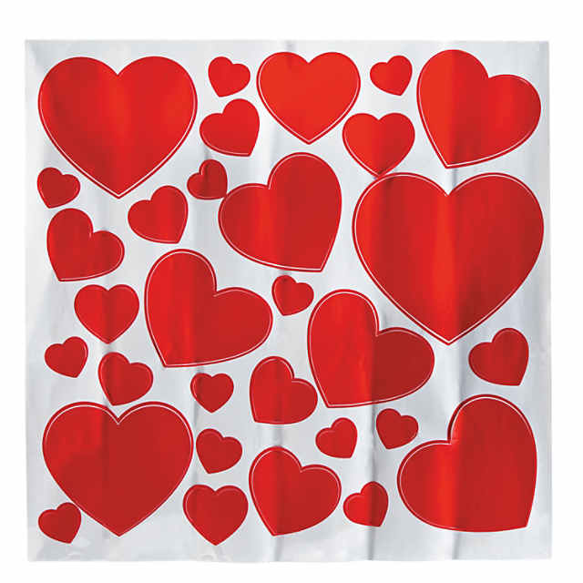 Valentine Heart Foil Wall Cutouts - 6 Pc.