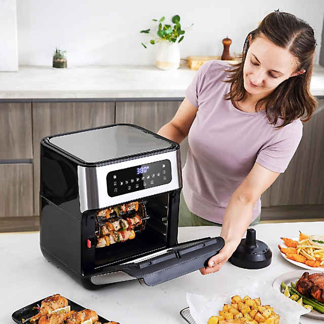 10 Quart Air Fryer, Convection Countertop Oven, 4 Slice Toaster Air Fryer  Oven, Accessories Included, Black 