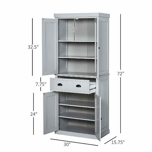 HOMCOM 72 Kitchen Pantry Storage Cabinet, Traditional