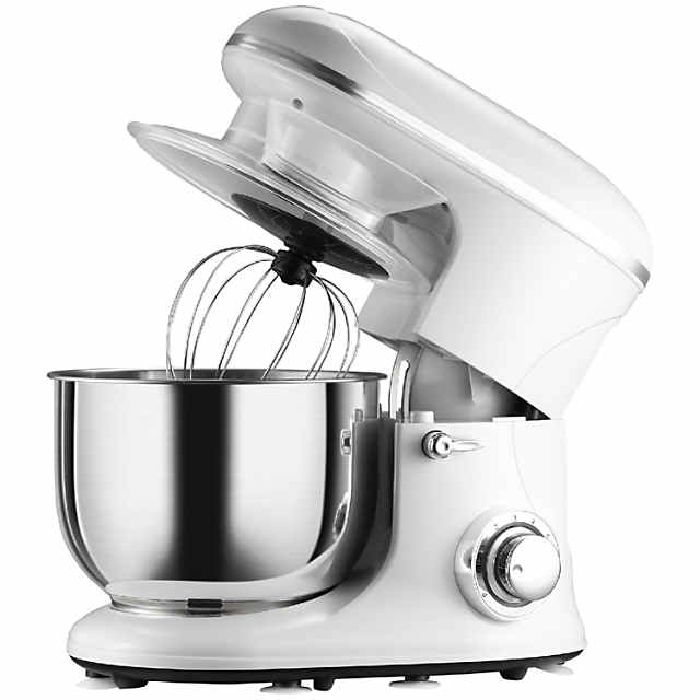 bungee jump Manga Gå i stykker HOMCOM Stand Mixer with 6+1P Speed 600W Tilt Head Kitchen Electric Mixer  with 6 Qt Stainless Steel Mixing Bowl Beater Dough Hook and Splash Guard  for Baking Bread Cakes and Cookies Silver