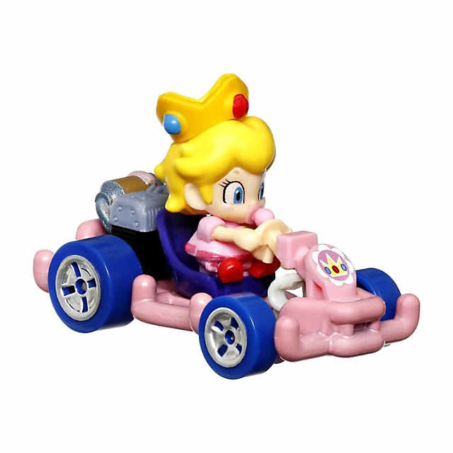 Hot Wheels Mario Kart Die-Cast Car, Baby Peach, Pipe Frame