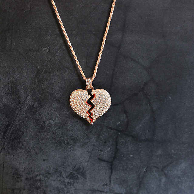Heart Necklaces Stainless Steel Gold Chain