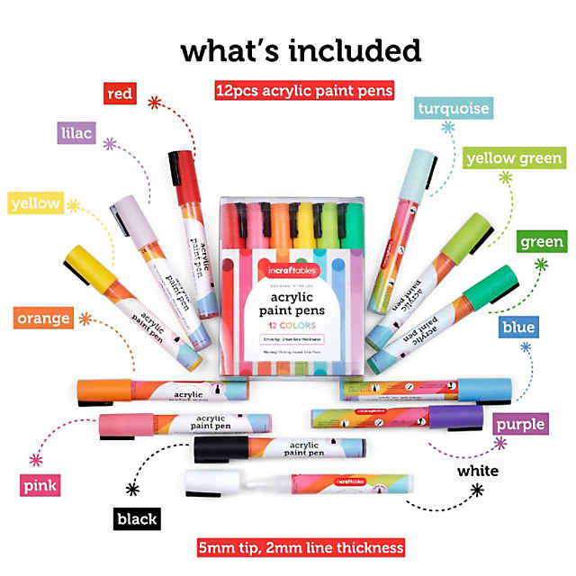 56 Colors Acrylic Paint Pens, Markers for Canvas, Wood, Fabric, Ceramic, &  More