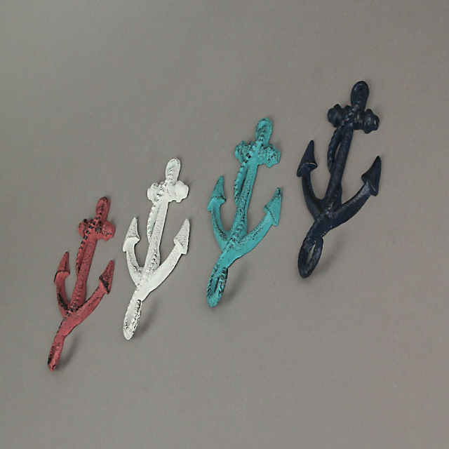 Whale Tail Cast Iron Wall Hook 4 3/4 inch (Set of 3)