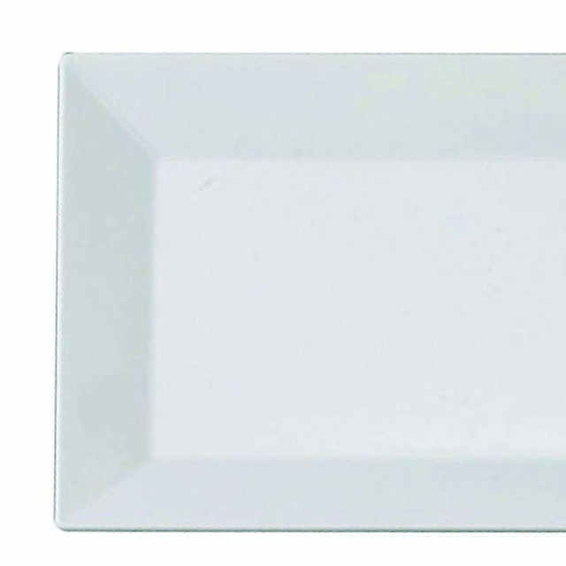 Plastic Plate - White Rectangle Dessert Plate