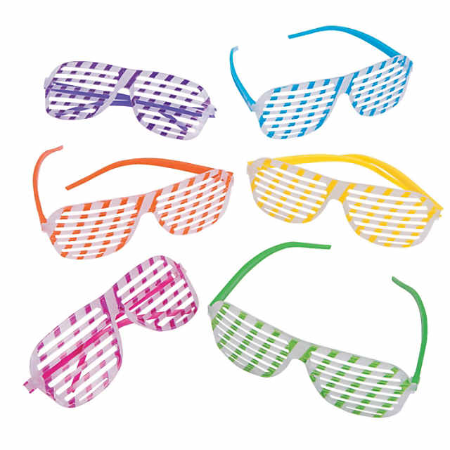  54 Pack Neon Party Shutter Shades Glasses,80's Party