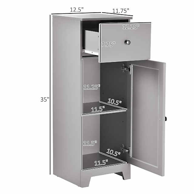 kleankin Slim Bathroom Storage Cabinet, Floor Standing Bathroom