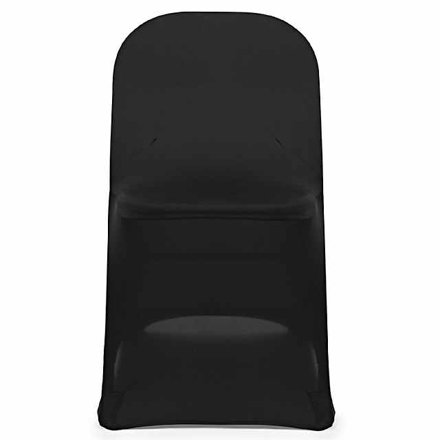 Lann's Linens 10pcs Black Spandex Folding Chair Cover Wedding Party Banquet  Fitted Slipcover