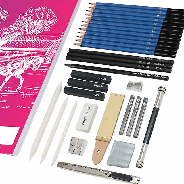 Lartique Art Supplies, 71 Piece Drawing Kit with Drawing Pencils and Drawing Supplies, for Artists