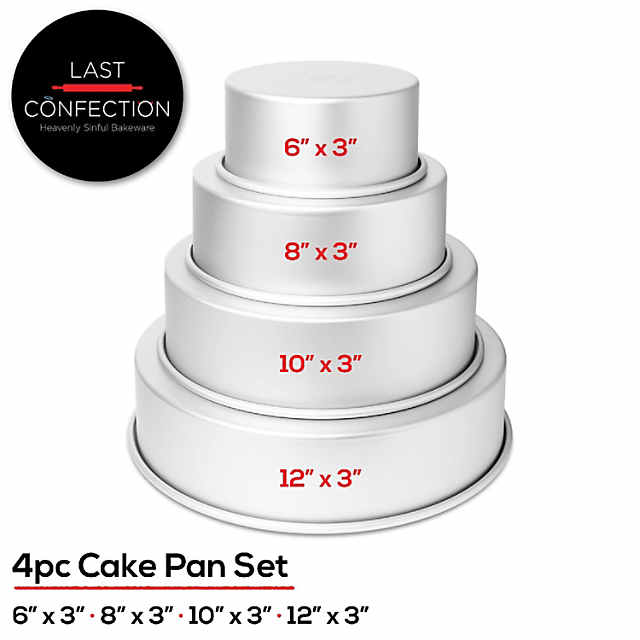 Deep Round Straight Sided Aluminum Cake Pan - Set of 6