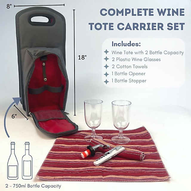 2 Bottle Insulated Wine Cooler Bag