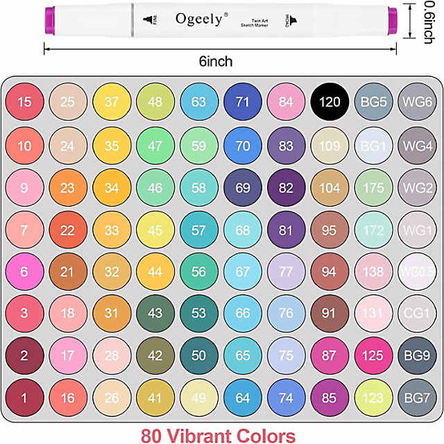 172 Colors Dual Tip Alcohol Based Art Markers,171 Colors plus 1 Blende –  Loomini