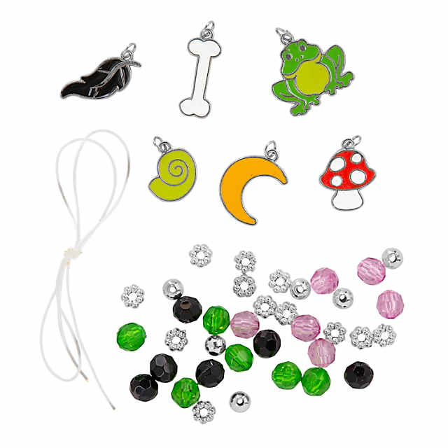 Fun Express 12 PC Magical Halloween Beaded Charm Bracelet Craft Kit