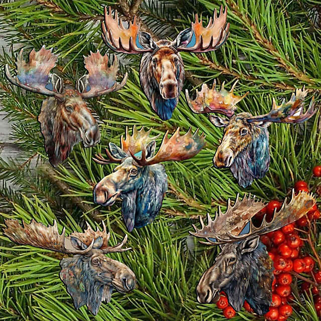 Wood Ornaments (Set of 6)