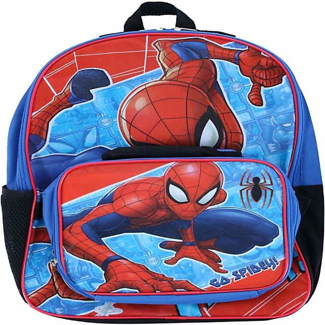 Marvel 16' Full Size Spiderman Backpack with Detachable Lunch Box