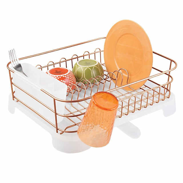 1pc Dish Drying Rack With Utensil Holder And Drainboard , Space