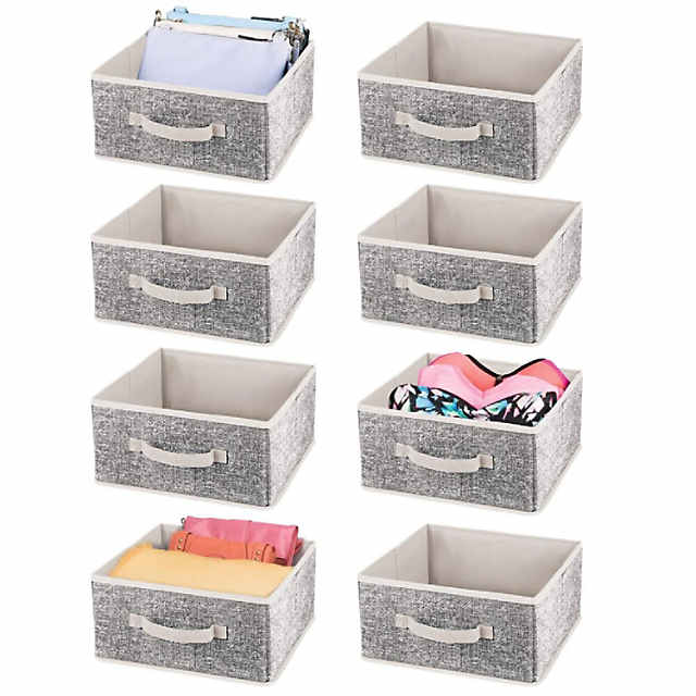 mDesign Plastic Storage Organizer Bin with Handles for Closets