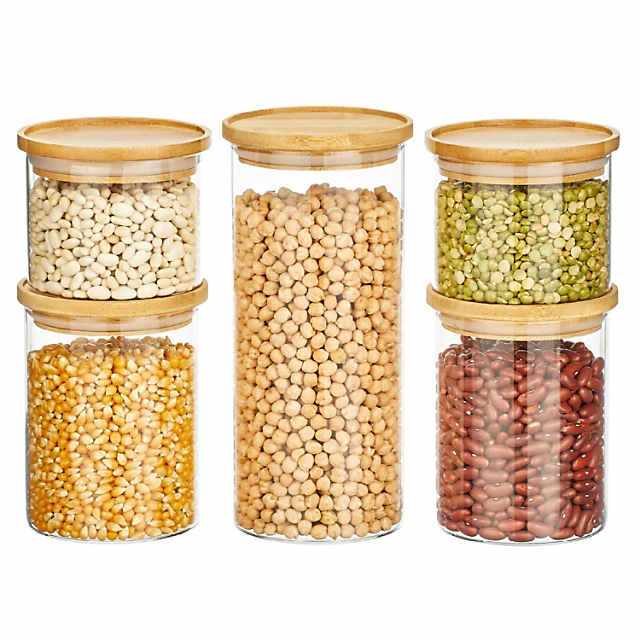 https://s7.orientaltrading.com/is/image/OrientalTrading/PDP_VIEWER_IMAGE_MOBILE$&$NOWA/mdesign-kitchen-glass-canister-with-airtight-bamboo-lid-set-of-5-clear-natural~14331664-a01$NOWA$