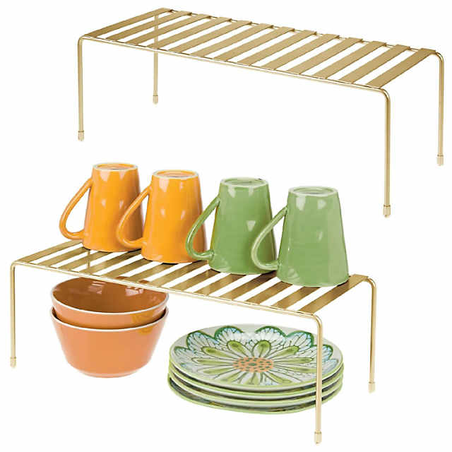 https://s7.orientaltrading.com/is/image/OrientalTrading/PDP_VIEWER_IMAGE_MOBILE$&$NOWA/mdesign-kitchen-pantry-countertop-storage-organizer-shelf-2-pack-soft-brass~14238486-a01$NOWA$