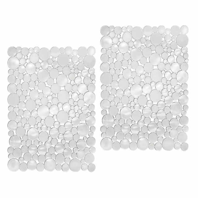 mDesign Adjustable Plastic Kitchen Sink Protector Mat, Large, 2 Pack - Clear