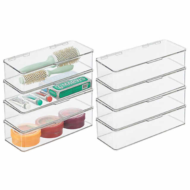 https://s7.orientaltrading.com/is/image/OrientalTrading/PDP_VIEWER_IMAGE_MOBILE$&$NOWA/mdesign-long-plastic-bathroom-storage-organizer-box-hinged-lid-8-pack-clear~14368226-a01$NOWA$