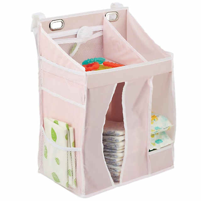 mDesign Nursery Organizer and Hanging Baby Diaper Stacker Caddy